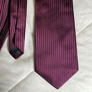 Countess Mara Silk Tie Blue Burgandy Stripe